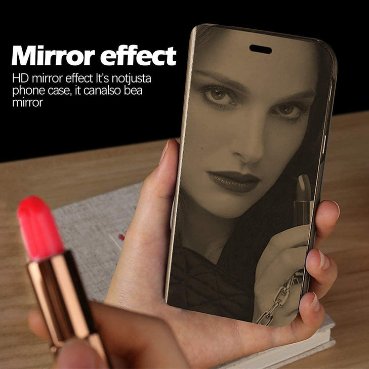 Z Fold 4 5G Case Compatible with Samsung Galaxy Z Fold4 5G Cell Phone Case with Kickstand PU Leather Clear View Mirror F