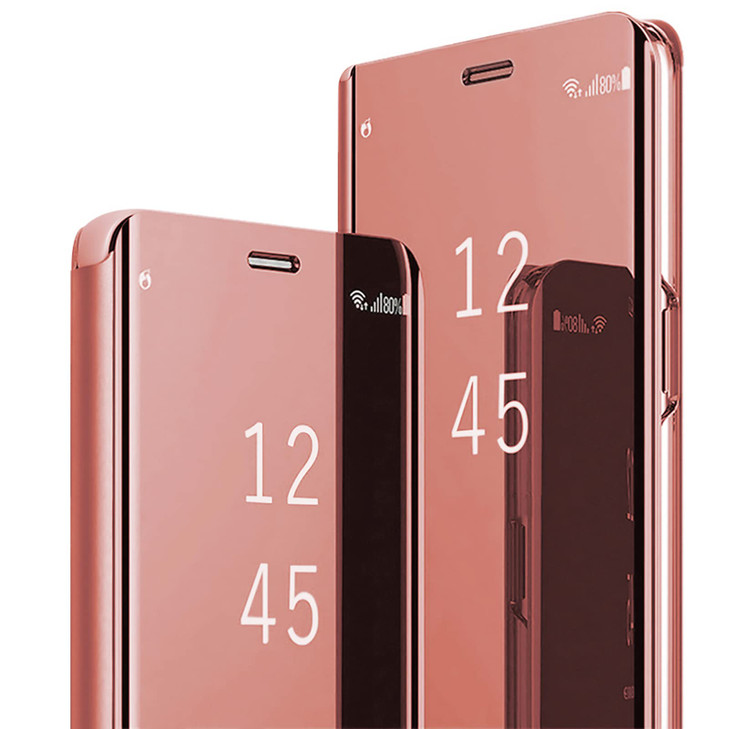 Z Fold 6 Case Compatible for Samsung Galaxy Z Fold6 5G Cell Phone Case with Kickstand PU Leather Clear View Mirror Flip