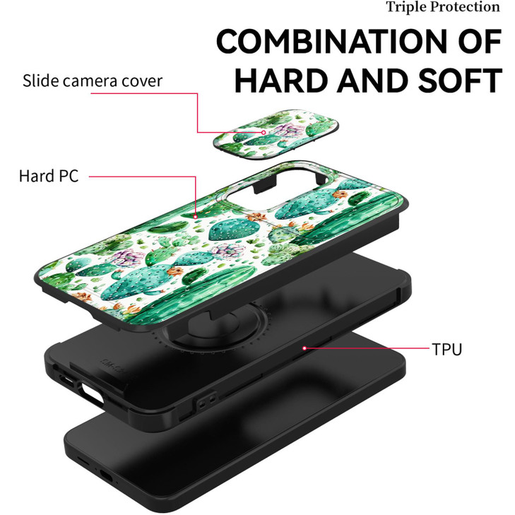 smauncucn for Galaxy A16 5G Case with Slide Camera CoverHeavy Duty Dual Layer Hybrid Shock Proof Protective Rugged Bumpe