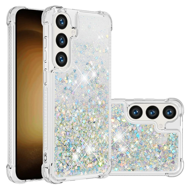 COTDINFOR Case for Samsung Galaxy S24 FE Case Glitter Bling Liquid Cute Clear Phone CaseFloating Quicksand Shockproof Pr