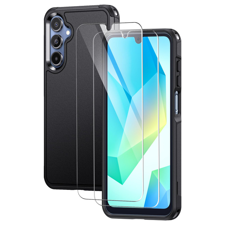 Lanhiem for Samsung Galaxy A16 5G Phone Case with 2 Tempered Glass Screen Protector Shock Absorption AntiScratch Shockpr