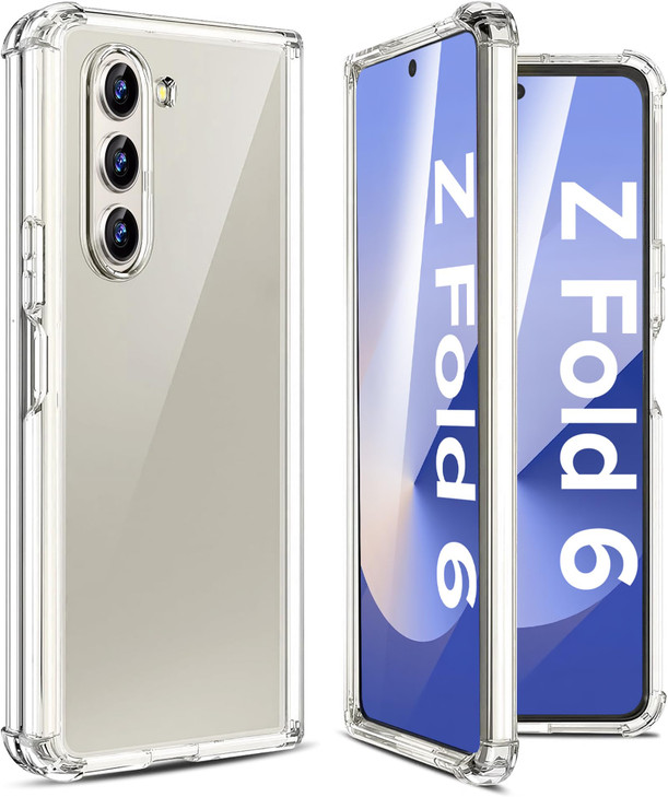 Z Fold 6 Clear Case for Samsung Galaxy Z Fold6 5G Case Slim Silicone Cases Transparent Hinge Protect Corners ScratchResi
