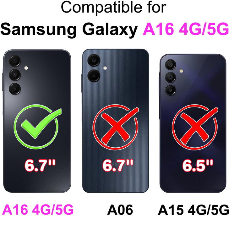 SASYMALY for Samsung Galaxy A16 5G Wallet case Flip Folio Cover with Stand Feature for Women Men PU Leather Phone Case F