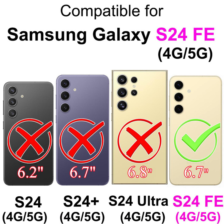 SASYMALY for Samsung Galaxy S24 FE Wallet case Flip Folio Cover with Stand Feature for Women Men PU Leather Phone Case F