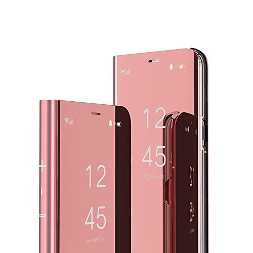 COTDINFOR Case for Samsung Galaxy A16 5G Case Mirror Clear View Luxury Design Bookstyle Leather Flip Case with Kickstand