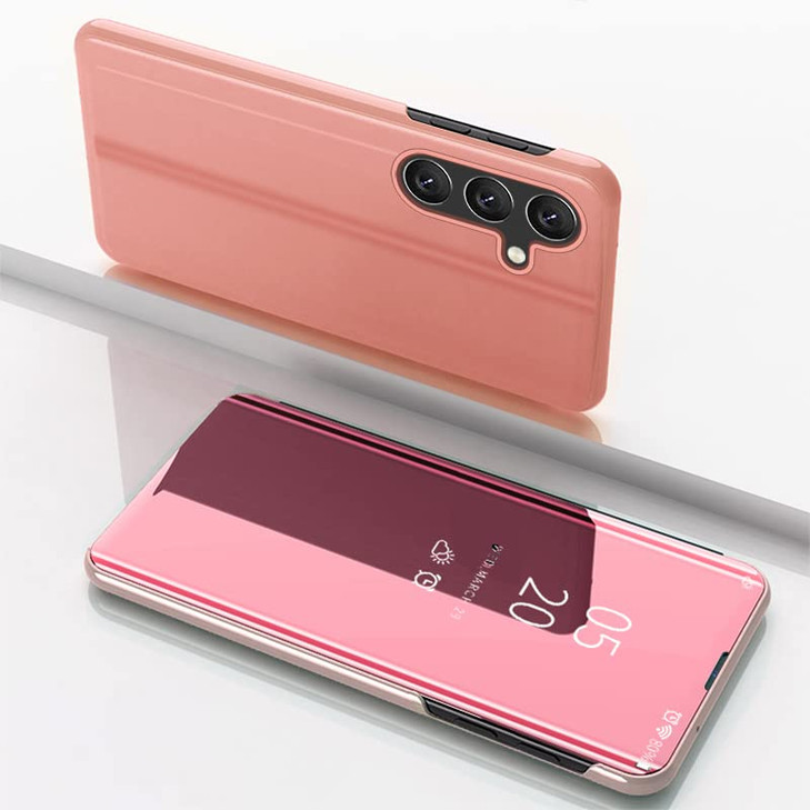 COTDINFOR Case for Samsung Galaxy A16 5G Case Mirror Clear View Luxury Design Bookstyle Leather Flip Case with Kickstand