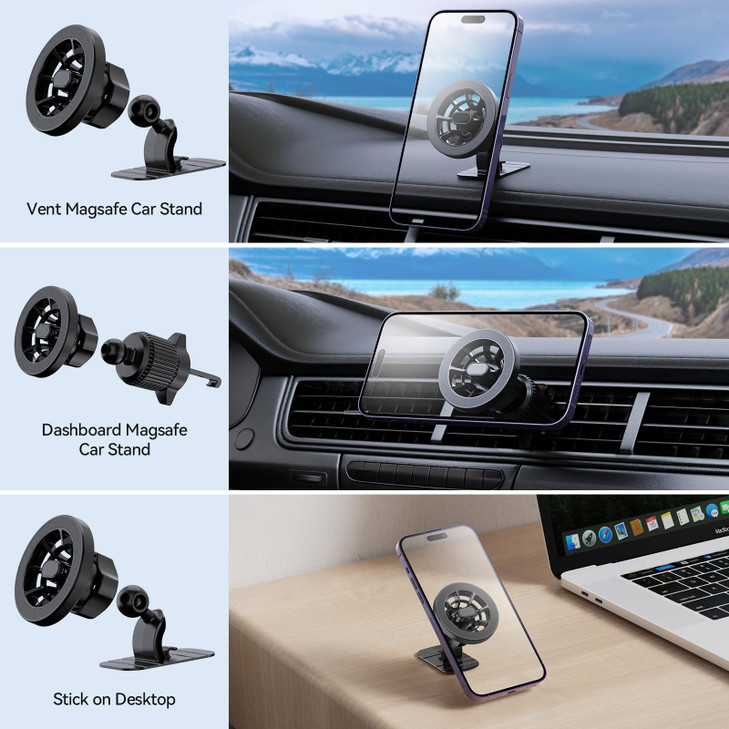Ossvaln for Magsafe Car Mount 20 Strong Magnets Magnetic Phone Holder for Car Dashboard Hands Free Cell Phone Magsafe 3