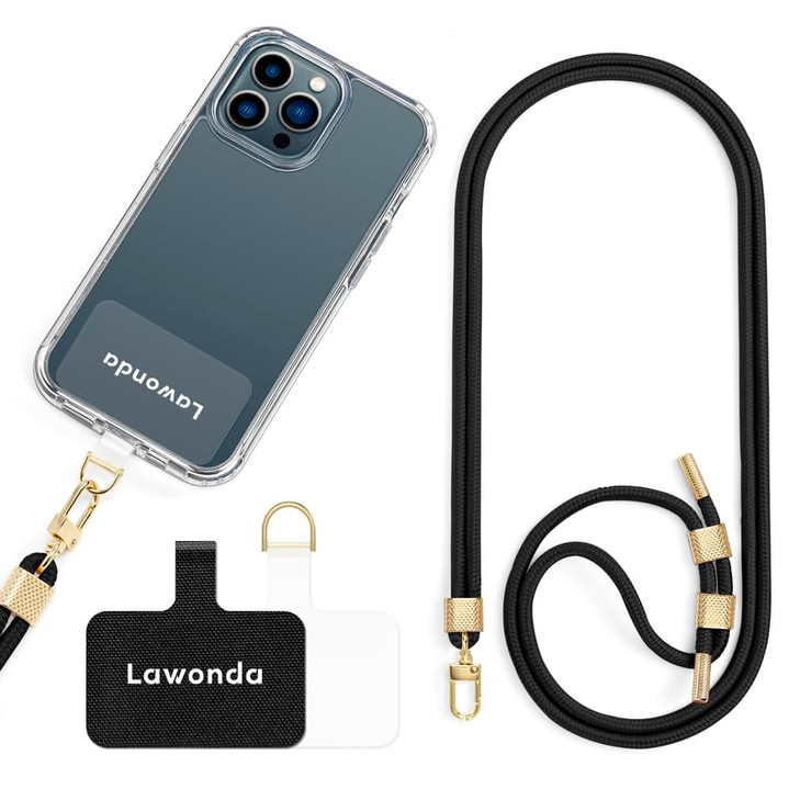 Lawonda Phone Lanyard Universal Crossbody Cell Phone Strap AntiTheft Adjustable Neck Lanyard for iPhone 17 Pro Max 2pcs