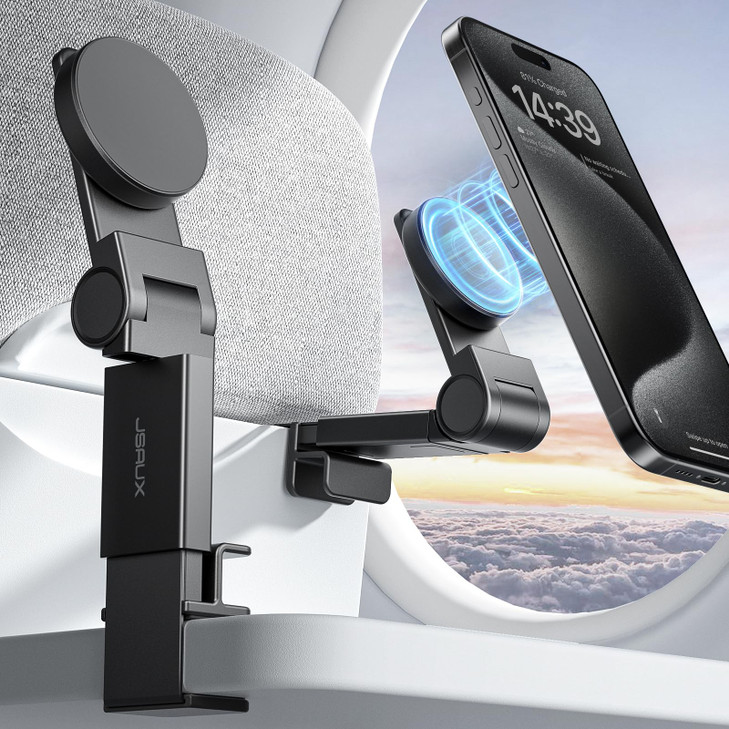 JSAUX Airplane Phone Holder Mount Travel Essentials for Magsafe Accessories Magnetic Plane Phone Holder Travel Accessori