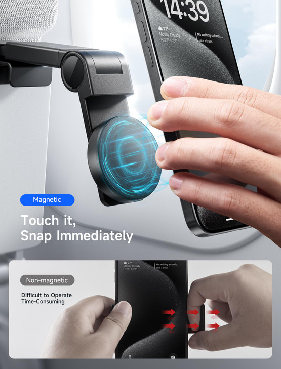 JSAUX Airplane Phone Holder Mount Travel Essentials for Magsafe Accessories Magnetic Plane Phone Holder Travel Accessori