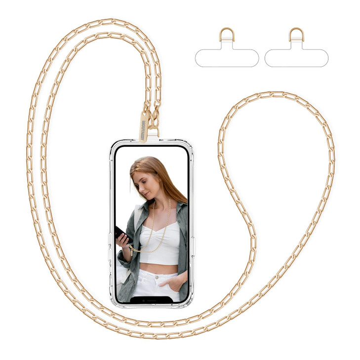 MOUTAKEY Phone Lanyard Metal Phone Wrist Strap With 2 Tether Tabs Detachable Cellphone Chain Wristlet Durable iPhone Bra