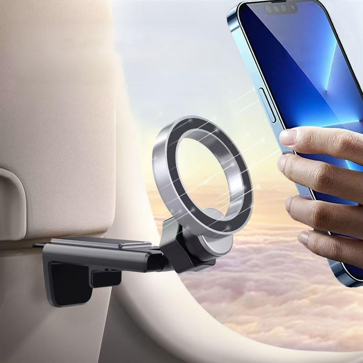 TenYua for Magsafe Airplane Phone HolderPortable Travel EssentialsMagnetic Travel Plane Phone Holder Mount with 3M Metal