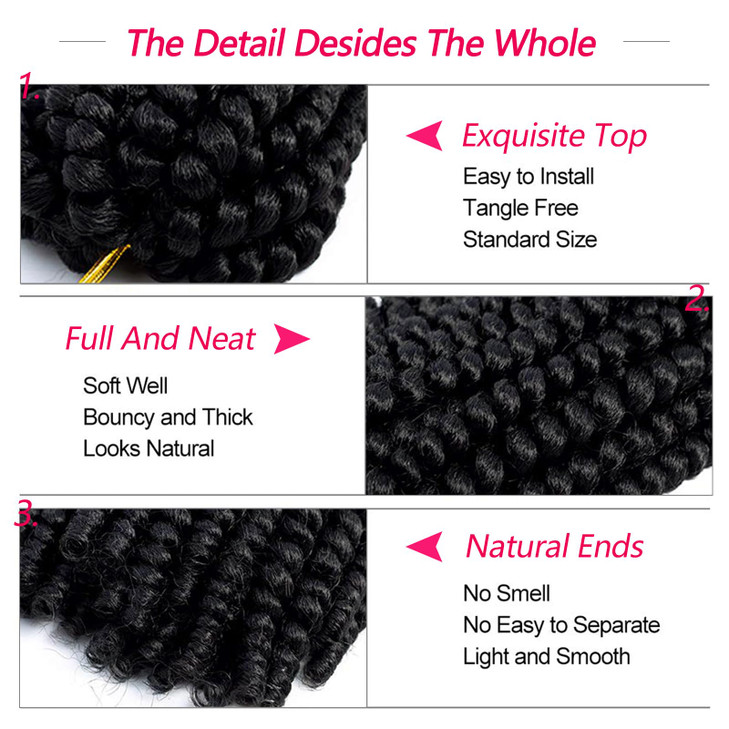 Spring Twist Hair 10 Inch Spring Twist Crochet Hair 6 Packs Spring Twist Braiding Hair For Butterfly Locs Soft Locs Low Temperature Synthetic Fiber F