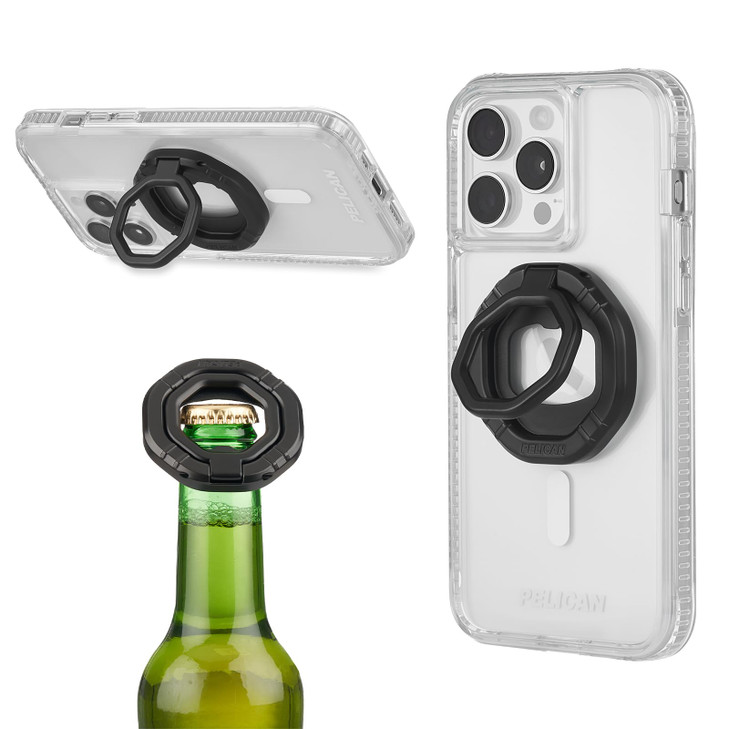 Pelican 3in1 Magnetic Phone Grip with Phone Stand and Bottle Opener Rotatable and Removable for MagSafe Accessories Magn