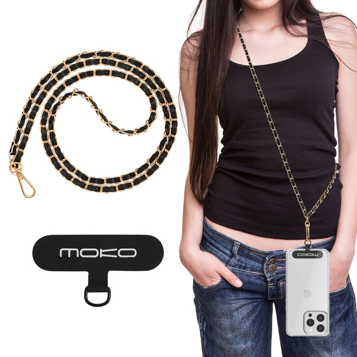 MoKo Universal Phone Lanyard Metal Cell Phone Chain Crossbody Strap AntiTheft Detachable Women Cellphone Lanyards Around