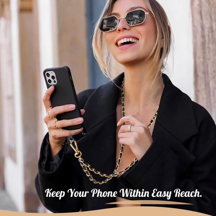TiMOVO Universal Phone Lanyard Metal Cell Phone Chain AntiTheft Crossbody Strap for iPhone 17 16 Series and Most Smartph