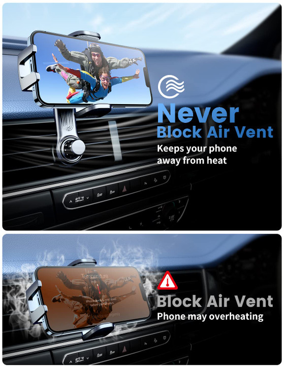 eSamcore Car Vent Phone Mount Car Phone Holder Mount with Swing Arm Air Vent Clip Car Mount Cell Phone Holder Car for iP