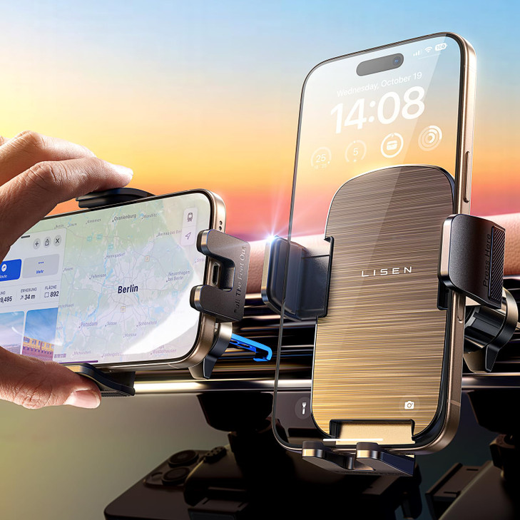 LISEN Phone Holders for Your Car Vent Military Stable Universal Car Phone Holder Mount with Metal Air Vent Clip Cell Pho
