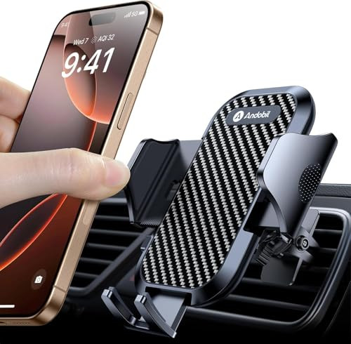 andobil 2026 Upgraded Car Phone Holder Mount MilitaryGrade Phone Holders for Your Car Vent UltraStable Metal Clip Univer