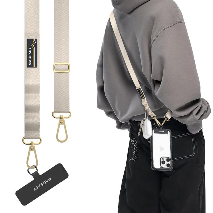 MAGEASY Universal Cell Phone Lanyard Crossbody AntiTheft Crossbody Phone Strap for iPhone 16 Pro Max Most Smartphones fo