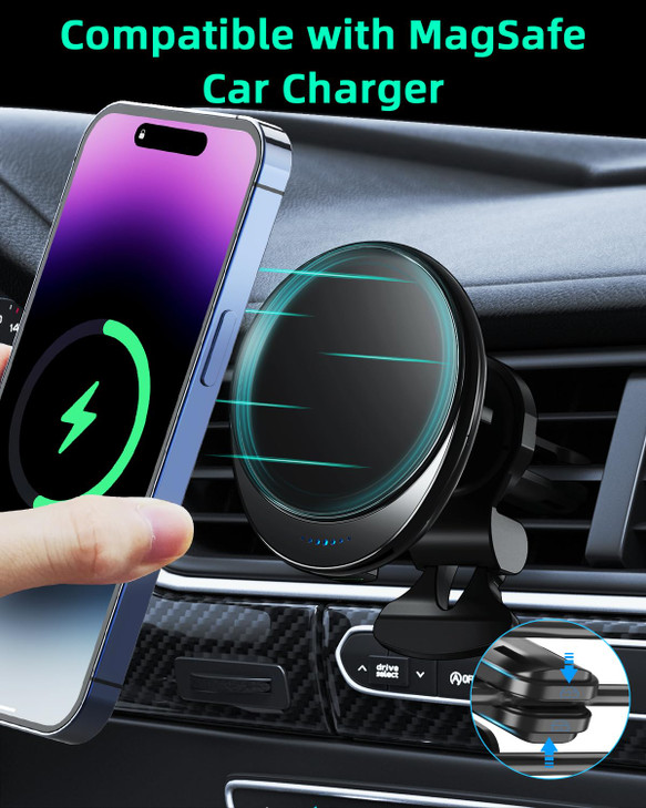 for 15W MagSafe Car Mount Charger 15W Magnetic Fast Charging AutoAlignment Air Vent Mount Compatible with iPhone 1615141