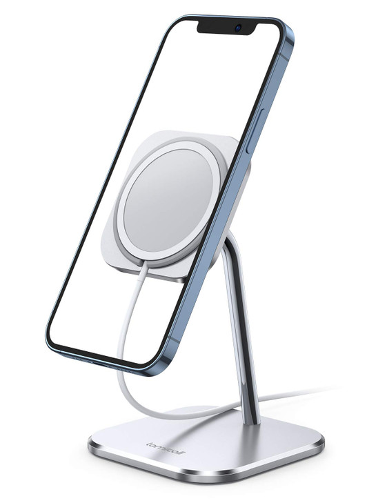 Lamicall Phone Stand for Apple 15W MagSafe Charger Charger Not Included 360 Rotation Adjustable Aluminum Charging Holder