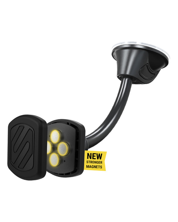Scosche MXWDL Magnetic Cell Phone Car Mount Suction Cup Phone Holder for Car DashboardWindshield with Extra Strong Magne