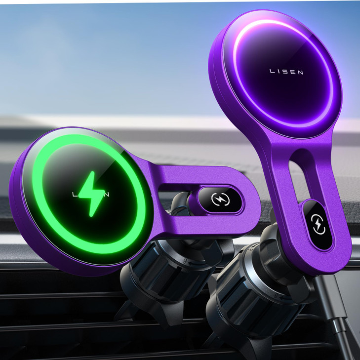 LISEN for 15W MagSafe Car Mount Charger Safer Faster Vent Magnetic Wireless Car Charger Car Vent Phone Mount Charger Fit