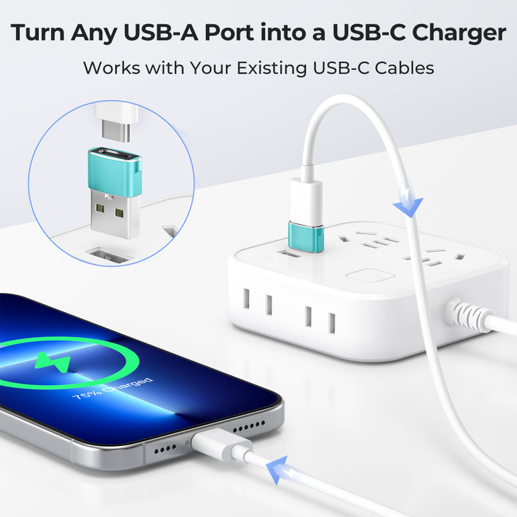 Basesailor USB to USB C Adapter 2 PackType C Female to USB A Male Charger Cable Converter for Apple Watch Ultra iWatch S