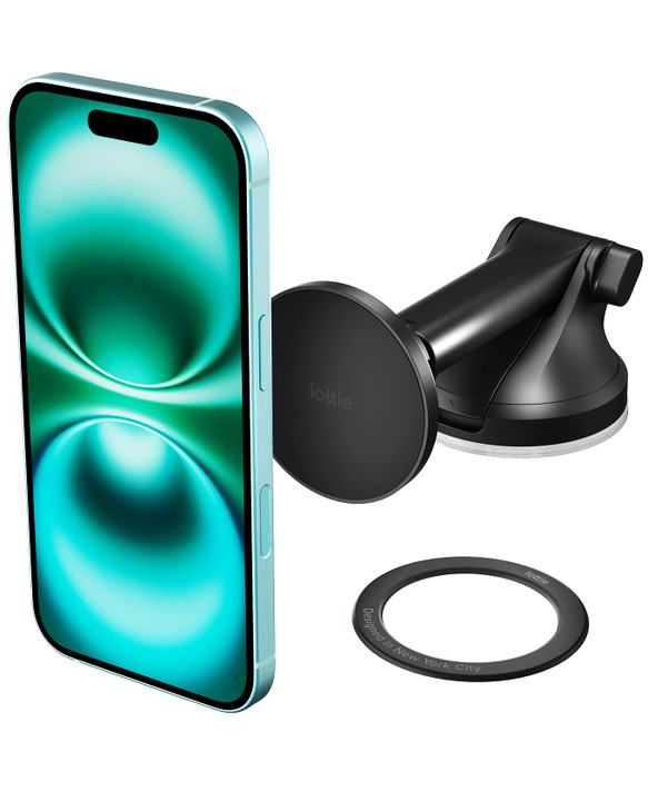 iOttie iTap 3 Magnetic Dash Windshield Mount Car Phone Holder with Magnetic Ring Adapter Compatible with iPhone Samsung