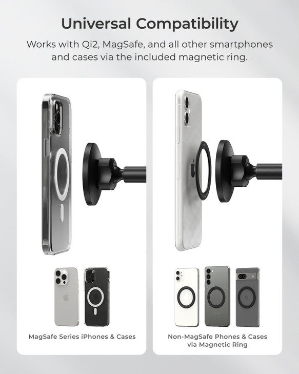 iOttie iTap 3 Magnetic Dash Windshield Mount Car Phone Holder with Magnetic Ring Adapter Compatible with iPhone Samsung