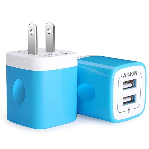 USB Wall Charger 2Pack 5V21AMP AILKIN 2Port USB Wall Charger Home Travel Plug Power Adapter Charging Box for iPhone 17 A