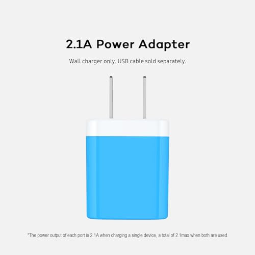 USB Wall Charger 2Pack 5V21AMP AILKIN 2Port USB Wall Charger Home Travel Plug Power Adapter Charging Box for iPhone 17 A
