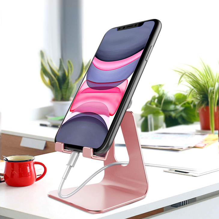 CreaDream Adjustable Cell Phone Stand Phone Stand Cradle Dock Holder Aluminum Desktop Stand Compatible with Phone 16 15