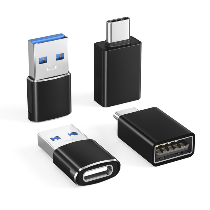 Basesailor USB to USB C Adapter with C Male to 30 Female Charger 4PackThunderbolt 4 OTG Converter for MaciPhone 17 16 15
