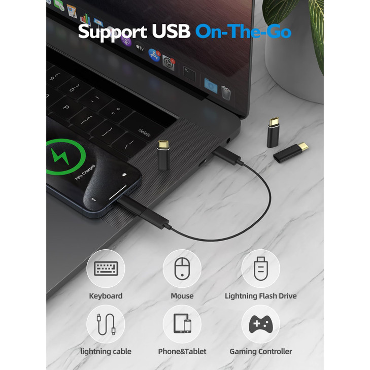 ARKTEK Lightning to USB C Adapter 4Pack Support Fast Charging Data Transfer OTG USB Type C Adapter Compatible with iPhon