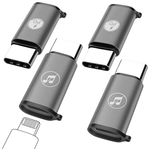 Sokuci for Lightning Female to USB C Male Adapter 4Pack Type C Charger Connector Cable Support PD Fast Charging Data Tra