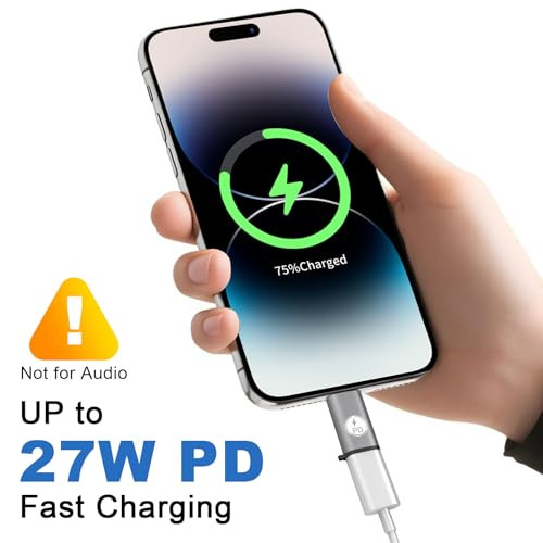 Sokuci for Lightning Female to USB C Male Adapter 4Pack Type C Charger Connector Cable Support PD Fast Charging Data Tra