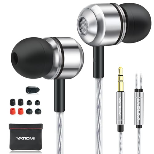 Wired Earbuds inEar Headphones Wired with Pure Bass Sound Noise Isolating 35mm Headphones Earbuds Cord Lightweight Cord