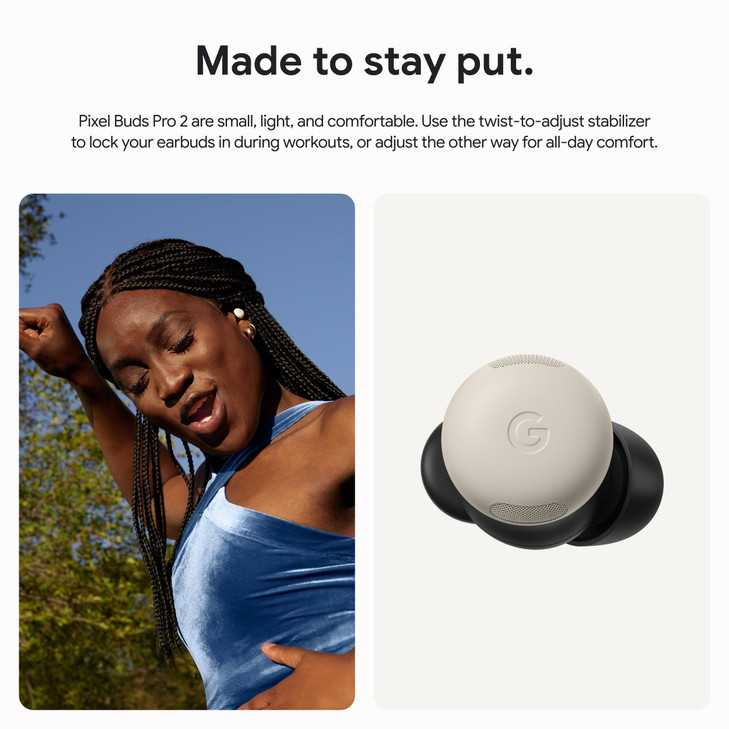 Google Pixel Buds Pro 2 Wireless Earbuds with Active Noise Cancellation Bluetooth Headphones Porcelain