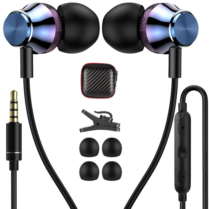 35mm Wired Earbuds Headphones for Samsung A15 A14 A13 A12 A52 Noise Isolation inEar Earphones with Mic Volume Control Hi