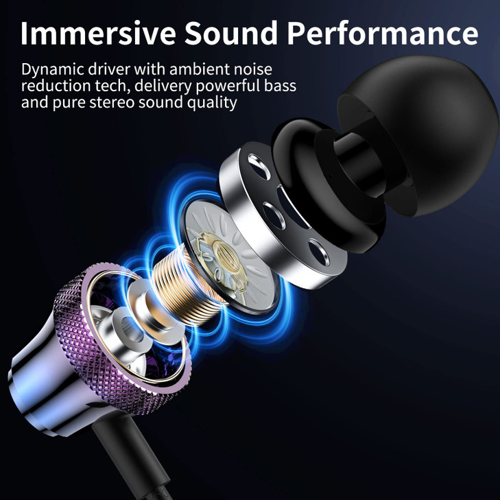 35mm Wired Earbuds Headphones for Samsung A15 A14 A13 A12 A52 Noise Isolation inEar Earphones with Mic Volume Control Hi