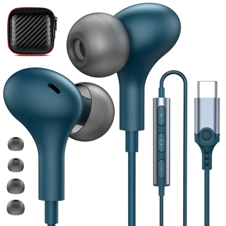 USB C Headphones for iPhone 171615Samsung S25S24 Wired Earbuds with Microphone for Galaxy S23 S22 S21 S20 FE Magnetic No