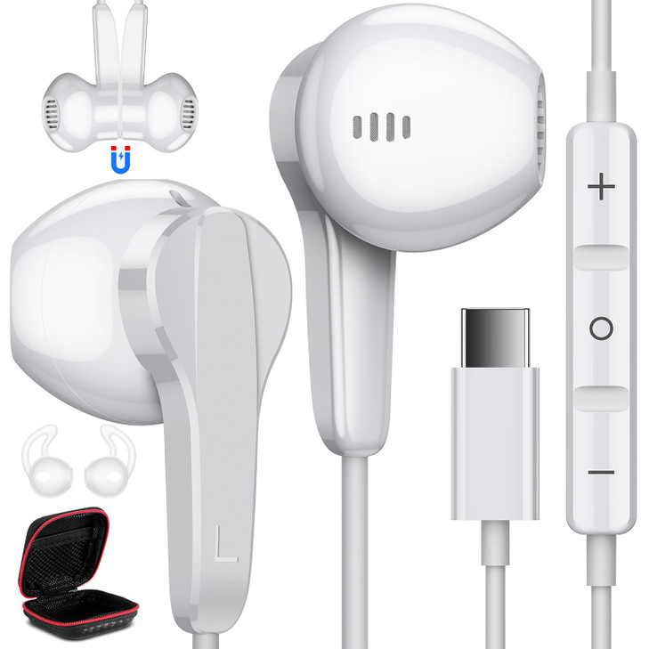USB C Headphones for Google Pixel 10 9 Pro XL Fold 8a 8 7 6 A Type C Earphone Noise Isolating Wired Earbud with Mic HiFi
