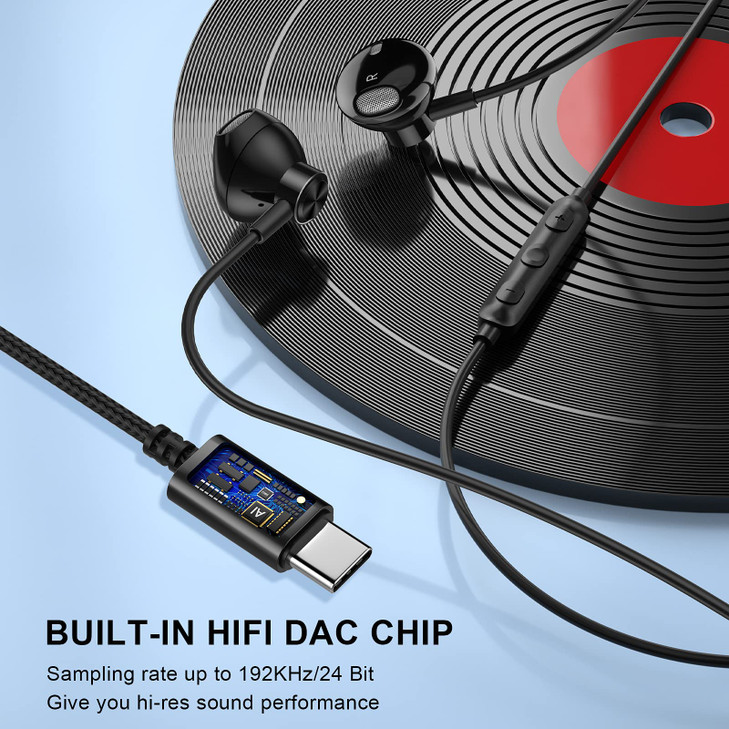 ACAGET USB C Headphones for Samsung Galaxy S25 Ultra S24 FE S23 S22 Plus S21 Earbuds Wired Android Headphone Type C Earp