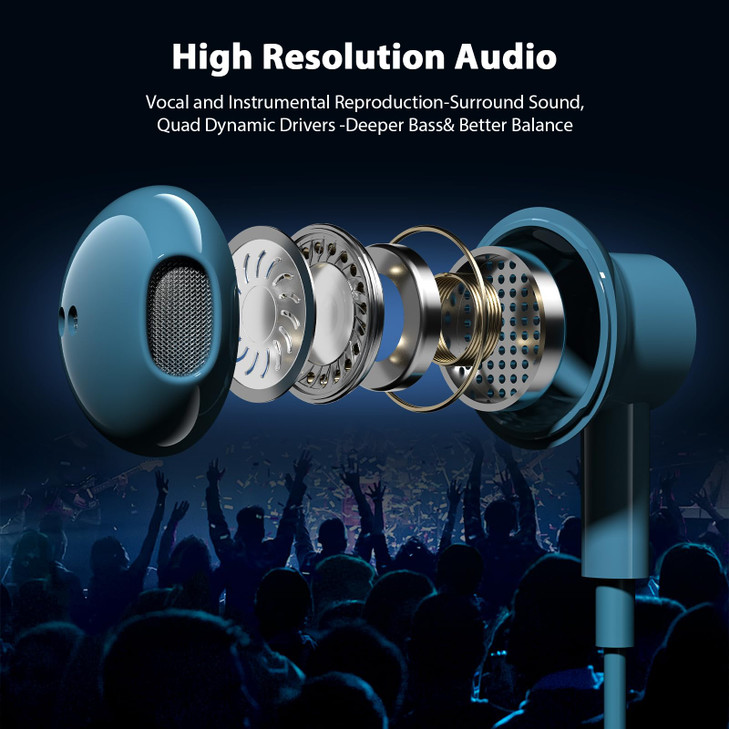 USB C Headphones with Microphone for iPhone 17 Pro Max 16e 16 15 Plus Type C Headphone Wired Earbuds HiFi Magnetic Sport