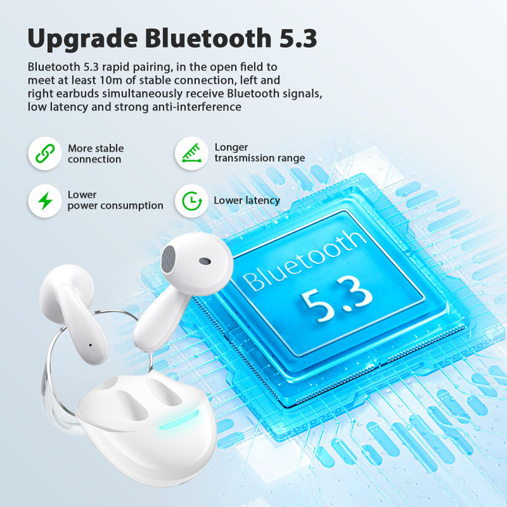 COOYA Wireless Earbuds Bluetooth 53 in Ear Buds Light Weight Headphones Dual Mic13mm Dynamic Drivers HiFi Stereo Ear Bud