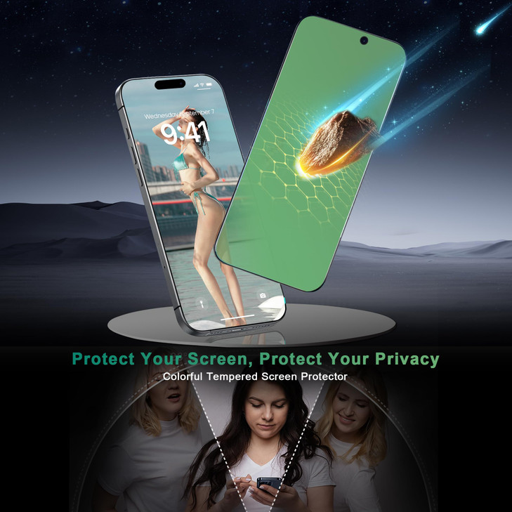 Privacy screen protector for iPhone 16 Pro Max 69 inches 9H Hardness Military Grade Shatterproof AntiSpy Tempered Glass