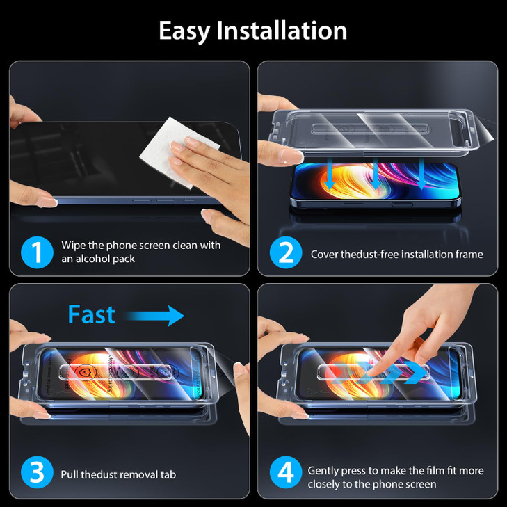 ZUSLAB 2Pack Screen Protector with 2 Camera Lens Protectors Compatible with iPhone 16 Pro 63 Inch Easy AutoAlign Install