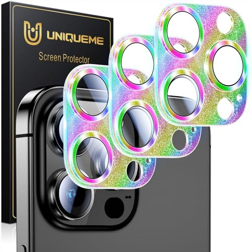 UniqueMe for 3 Pack iPhone 16 ProiPhone 16 Pro Max Camera Lens Protector Drop Protection Case Friendly 9H Tempered Glass